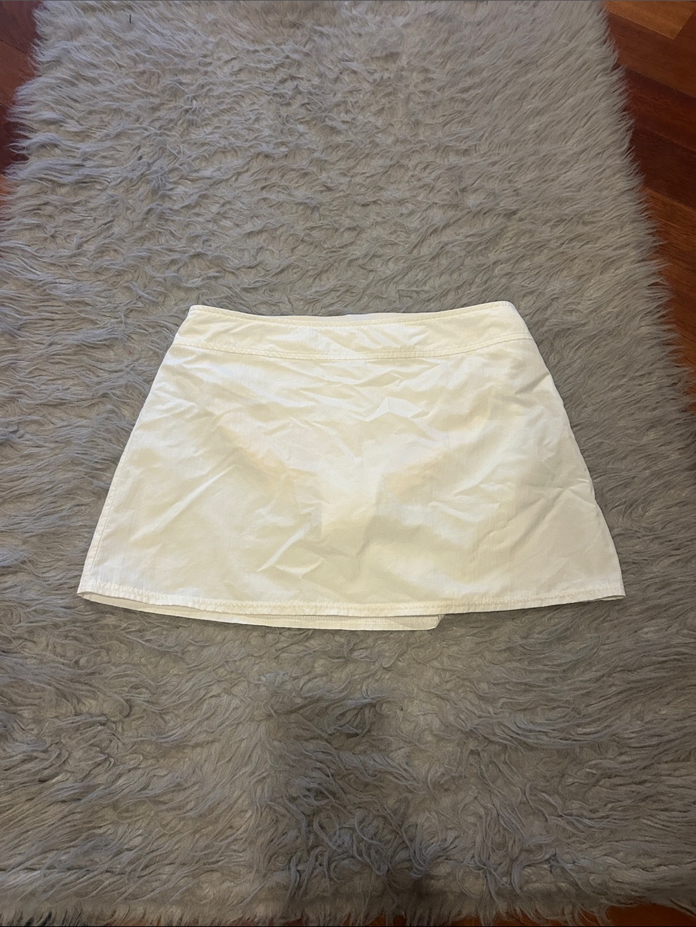 Lands End White Nylon Swim Skirt